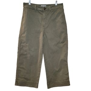 LOFT Curvy High Waist Wide Leg Cropped Pants Size 10